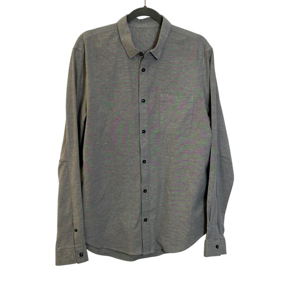 Lululemon Masons Peak Long Sleeve Button Down Shirt Size XL Heathered Onyx Gray - Picture 1 of 8